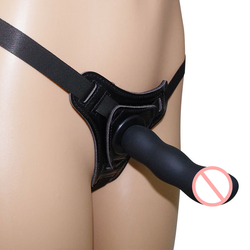 Silicone Fun Strap-On & Dildo Set Lesbian Strap On Harness Soft Silicone Stick Leather Wearable Pants - 