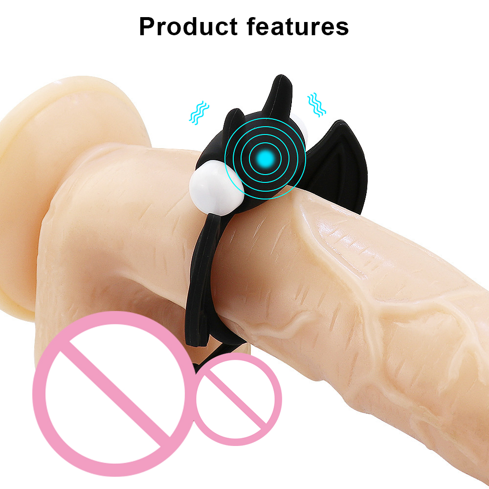 Bat Penis Ring Vibrator Delayed Ejaculation Sleeve Cock Ring For Men - 