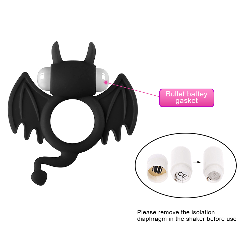 Bat Penis Ring Vibrator Delayed Ejaculation Sleeve Cock Ring For Men - 