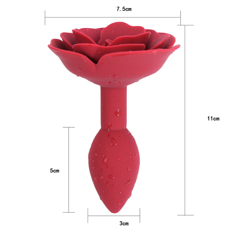 Anal Rose Toy Silicone Rose Butt Plug - 