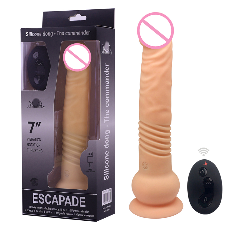 The Commander Remote Control Telescopic Vibrating Dildo - 