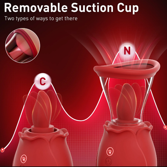 2024 Rose Flapping & Realistic Dildo Vibrator And Clitoral Moisture Blower - 