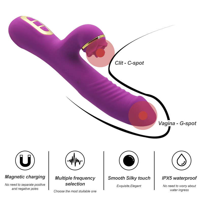 Acacia Rose 2-in-1 Slapping Strong Shock G-spot Massage Stick - 