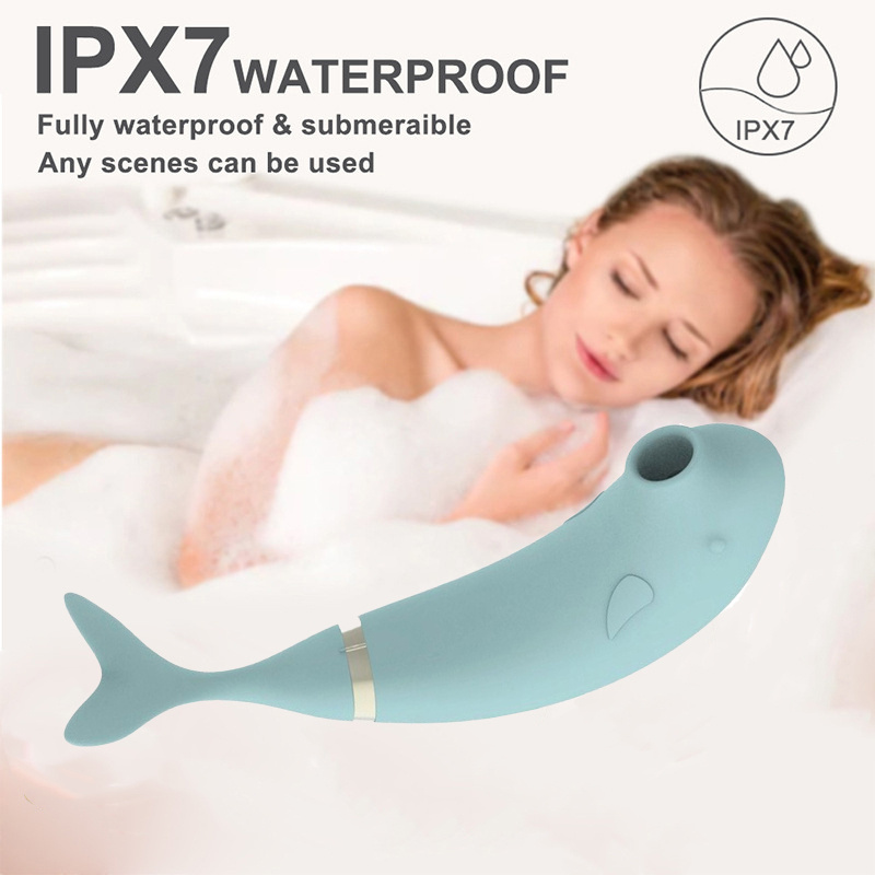 Dolphin Suction Vibrator Female Nipple Clitoris Suction Cup Massager - 