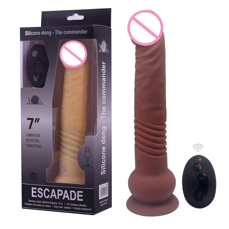 The Commander Remote Control Telescopic Vibrating Dildo - 