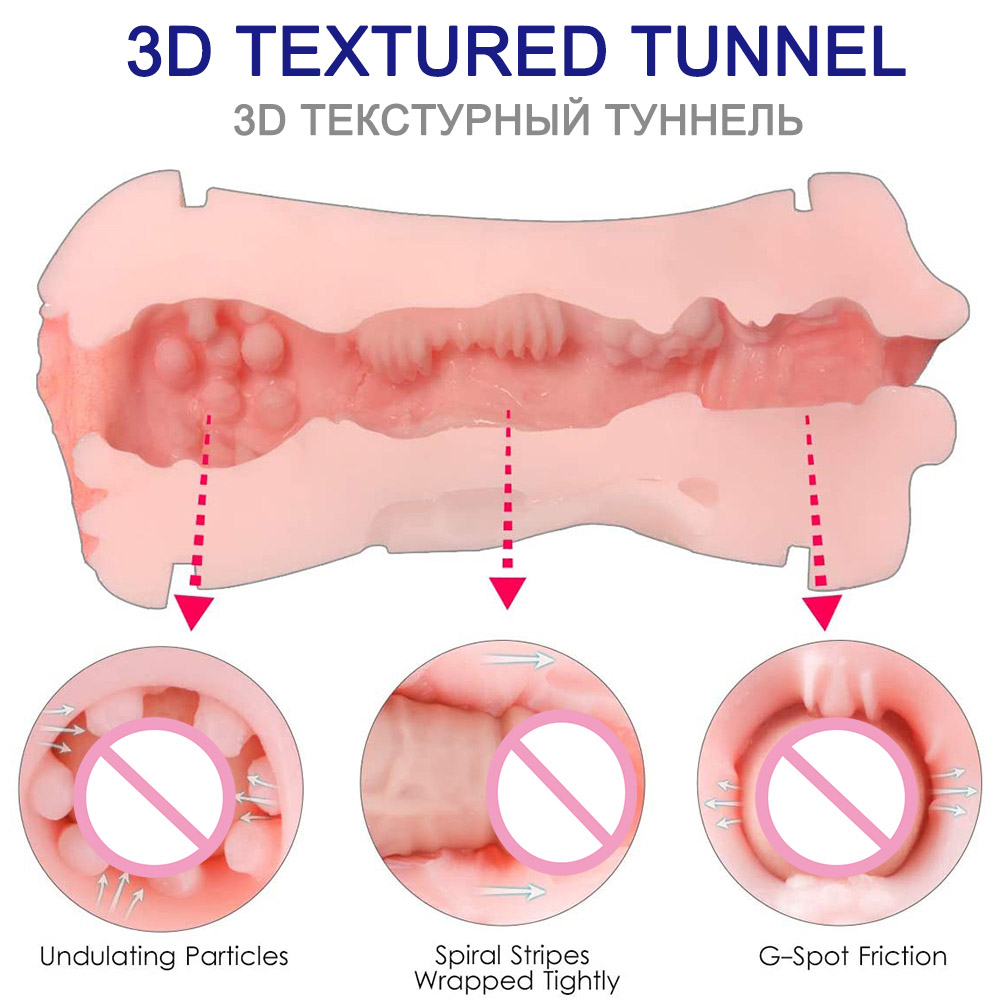 Double Headed Masturbation Cup Soft Silicone Pocket Pussy - 
