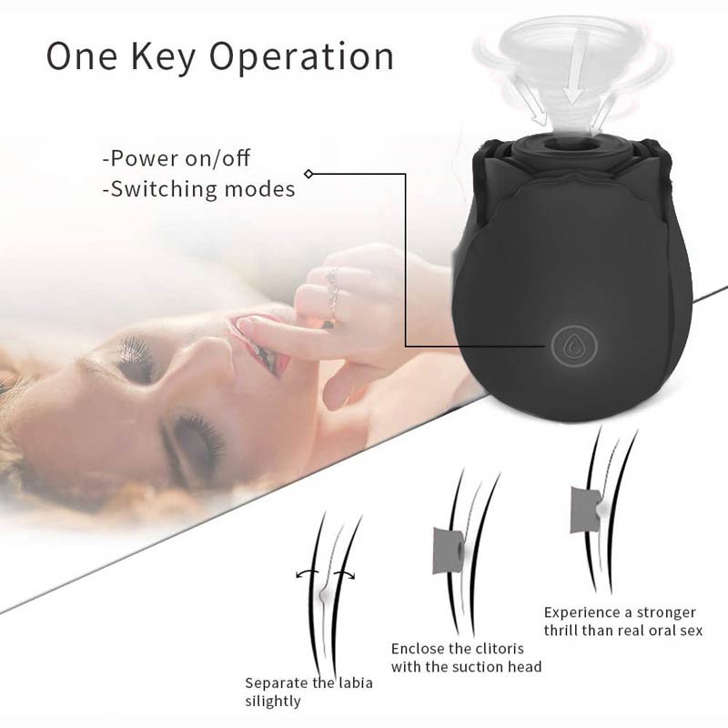 Black Rose Automatic Suction Female Masturbation Massager - 