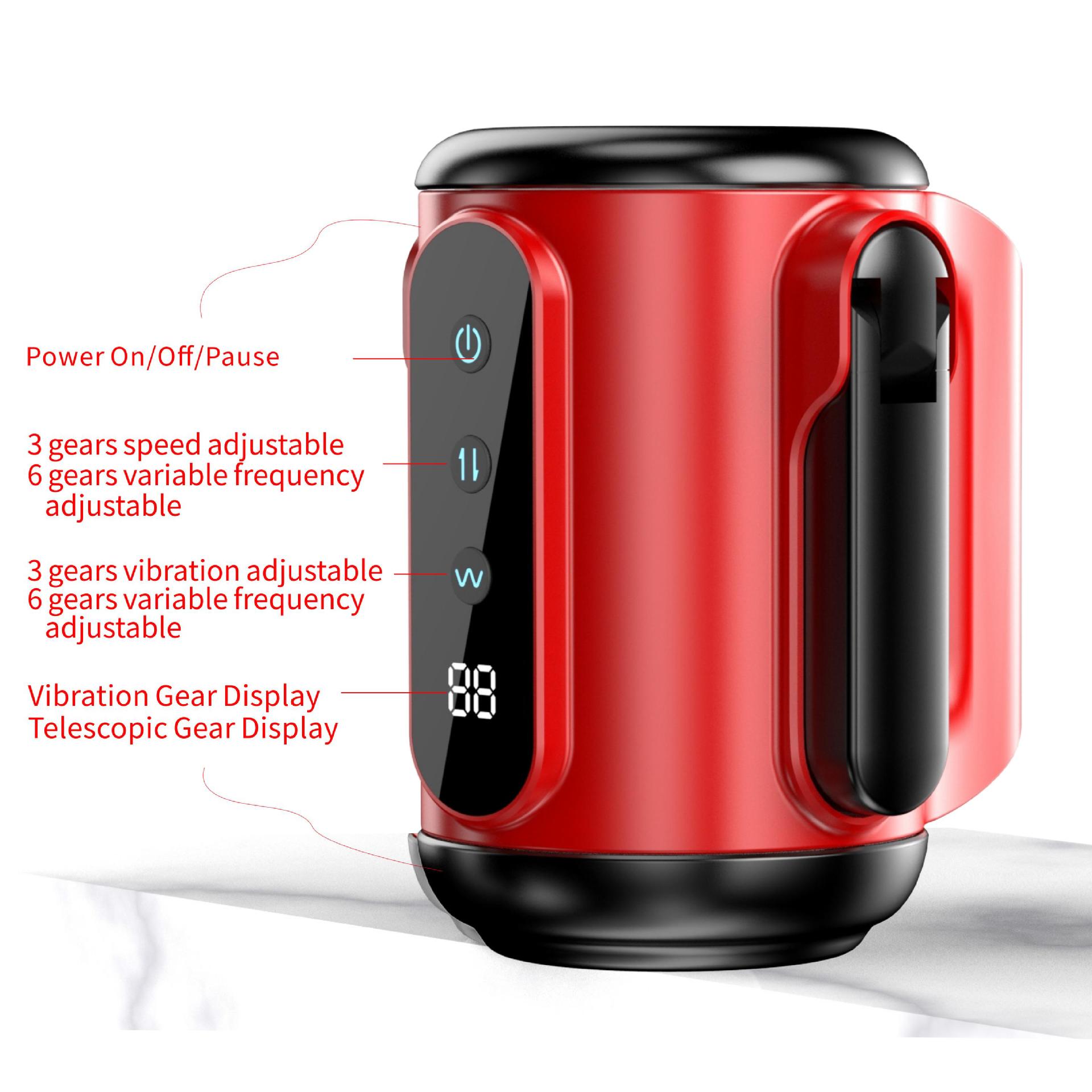 Handheld Telescopic Vibrating Masturbation Cup Male Sex Toy - 