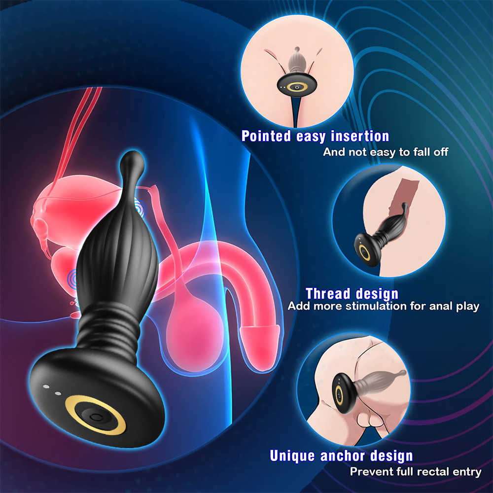 Lucas App Remote Control 2-in-1 Thrusting Anal Vibrator - 