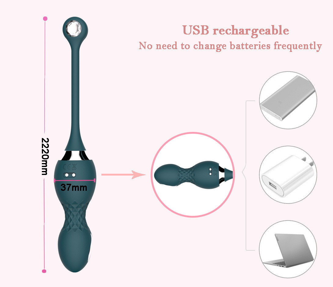 Wireless Remote Control Electric Shock Vibration Kegal Balls - 