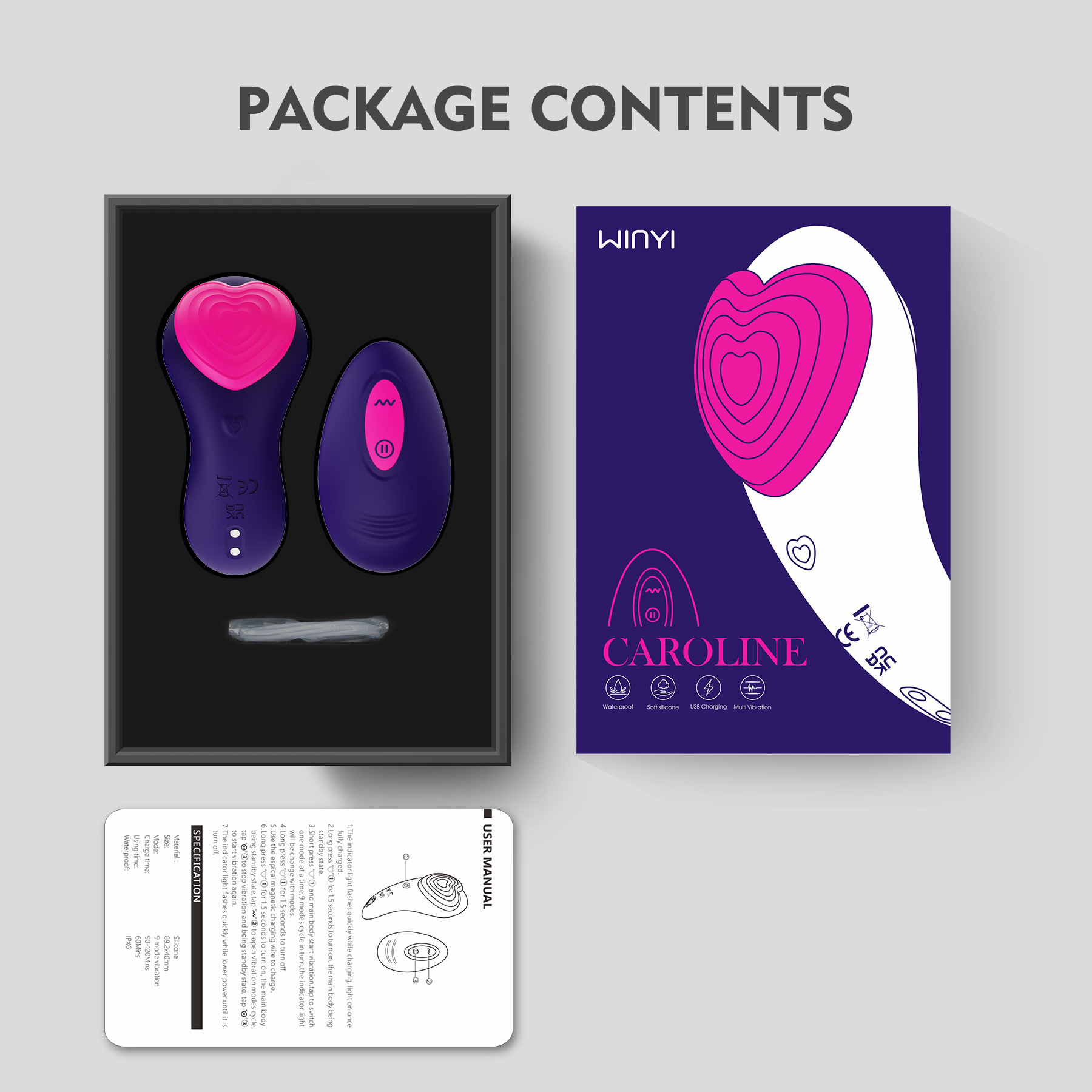 Heart-shaped Invisible Wearable Vibrator G-spot Stimulator With Remote Control - 