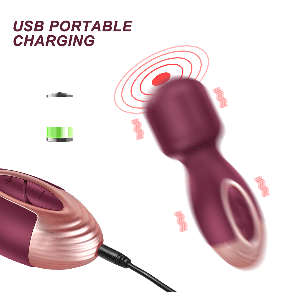 Violets Mini Silicone Massage Wand Vibrator - 