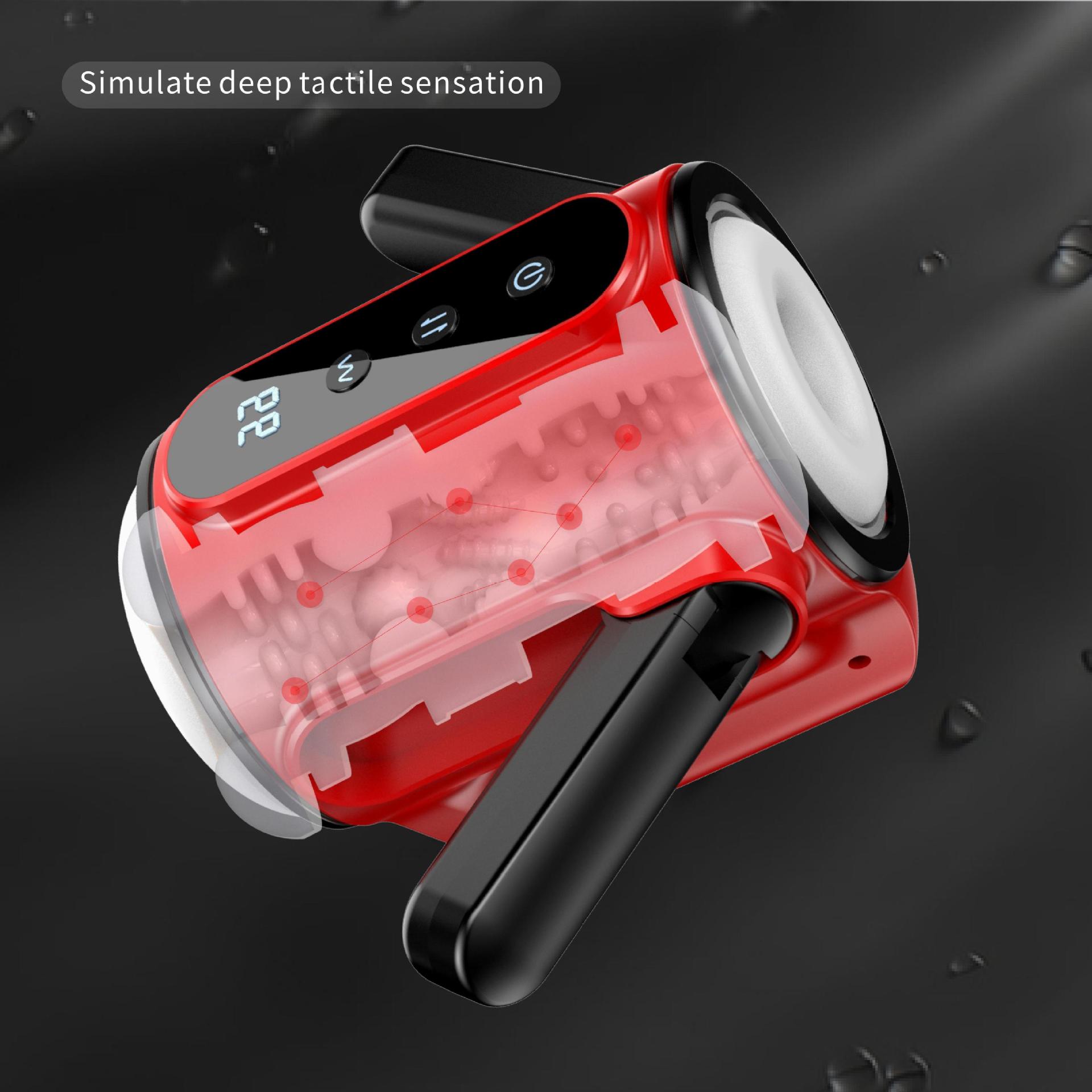 Handheld Telescopic Vibrating Masturbation Cup Male Sex Toy - 