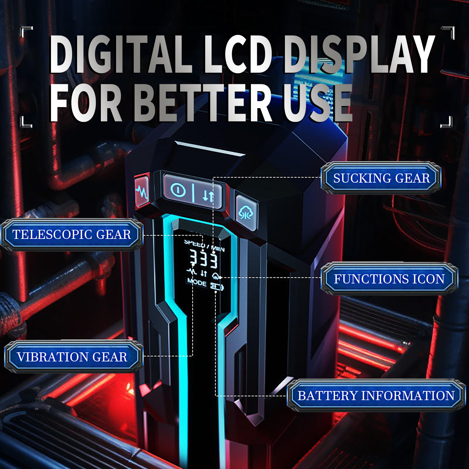 Telescopic Sucking Vibrating 3-in-1 Deepthroat Male Masturbator - 