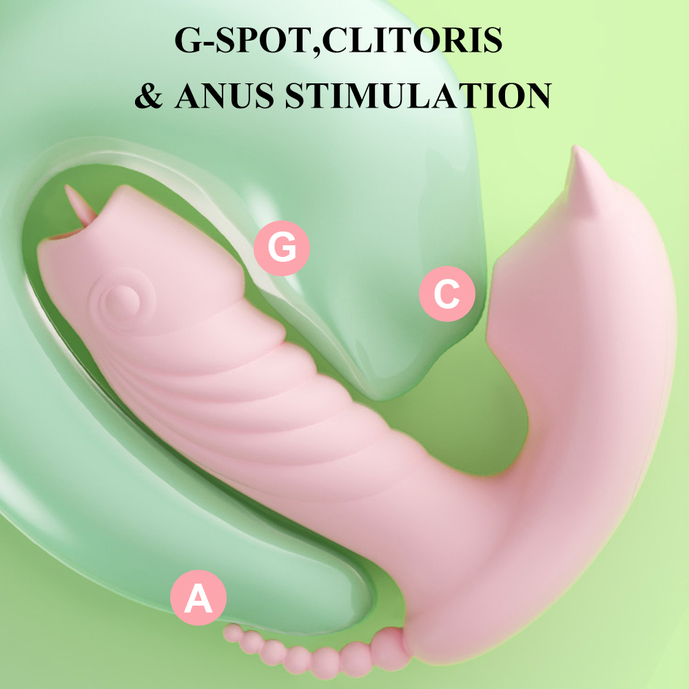 3 In 1 Kitten Clitoris Sucking Dildo Vibrator Panties Vagina Stimulator - 