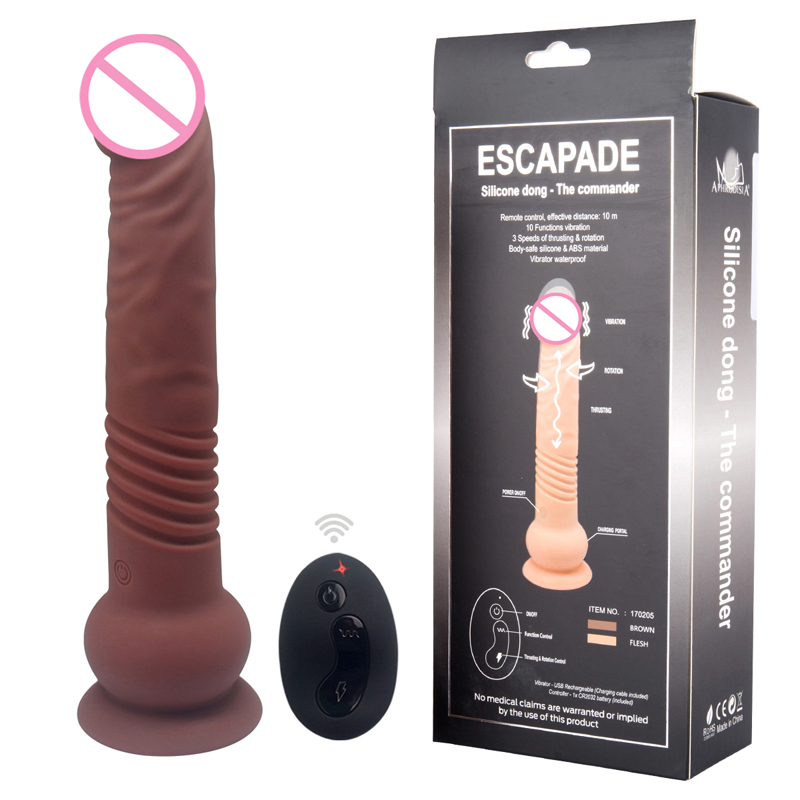 The Commander Remote Control Telescopic Vibrating Dildo - 