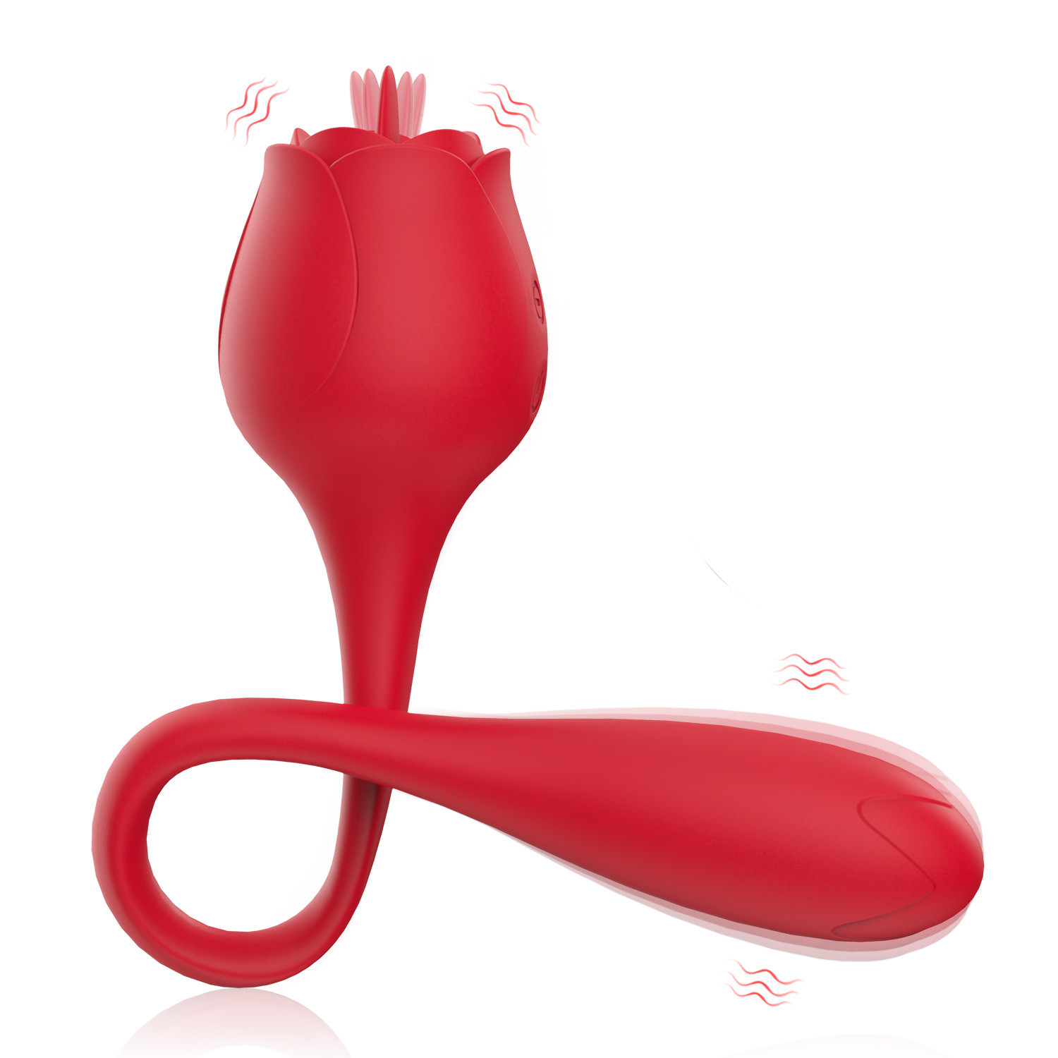 Lilith 2-in-1 Tongue-licking Rose Women's Vibrators Sex Tool - 