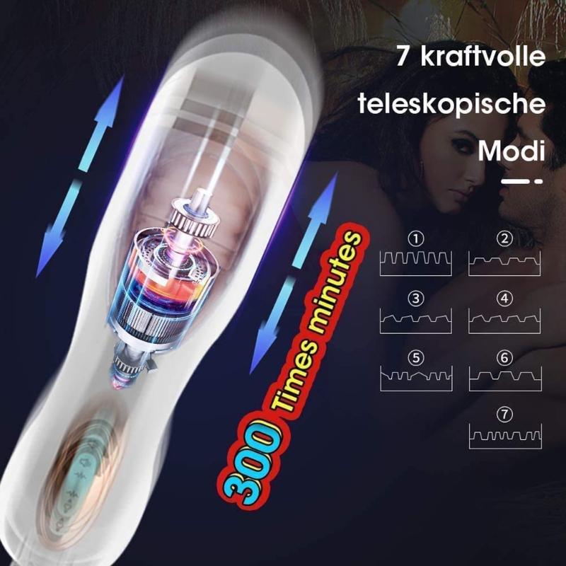 Full Automatic Telescopic Masturbation Aircraft Cup Men Toys - 