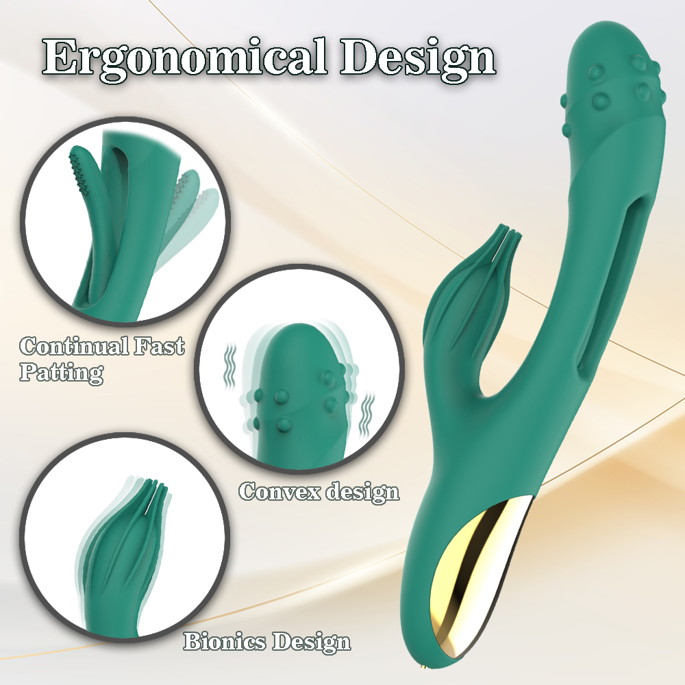 2-point Stimulator Tapping G-spot Vibrator Female Clitoral Simulator - 