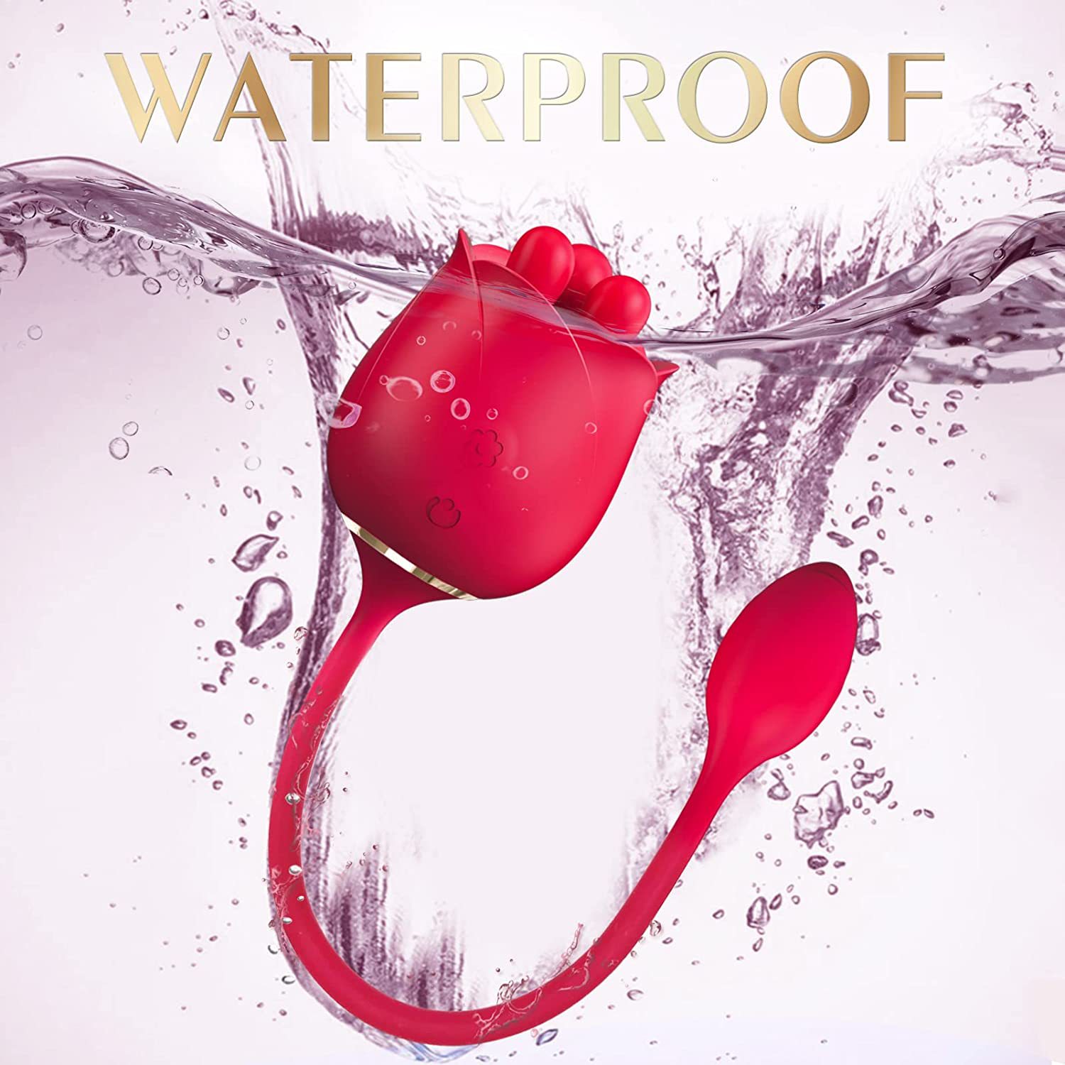 S475-3 Three Pistils Rose Toy With Vibrating Bud Nipple G-Spot Massage Stimulation - 