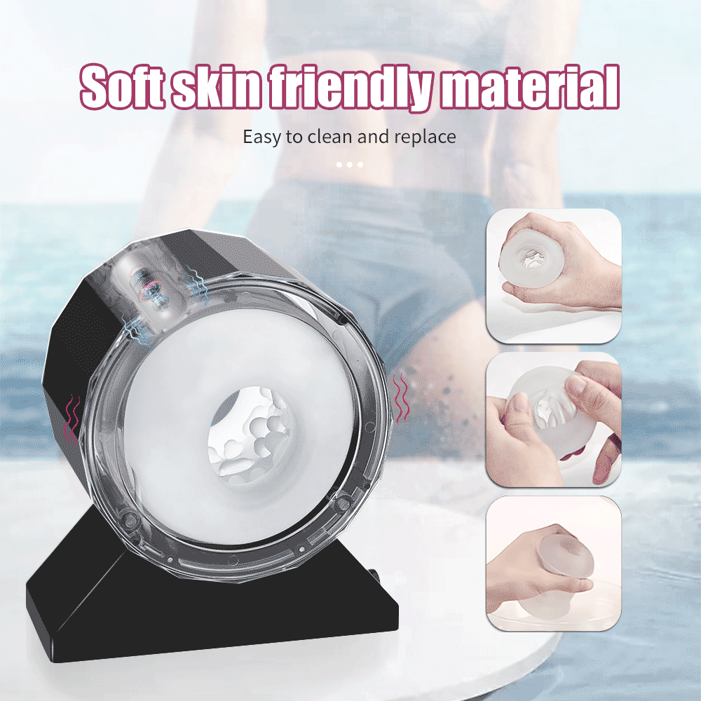 Handfree 2-in-1 Telescopic Vibrating Male Penis Trainer - 