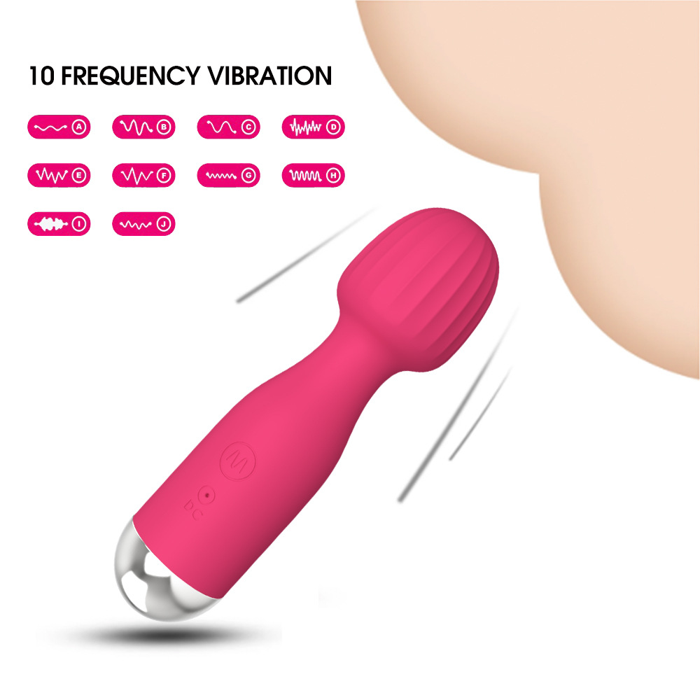 Mini Mushroom-head Wand Vibrator Clitoral G-Spot Stimulation Female Masturbation Toy - 