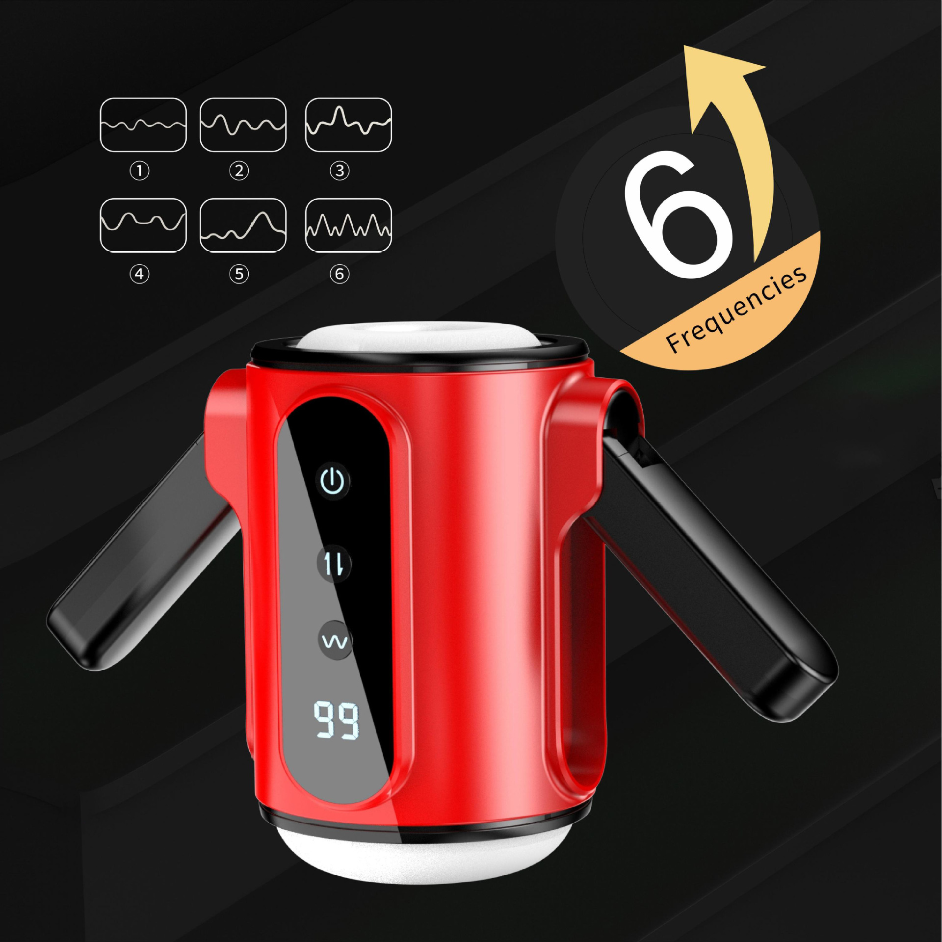 Handheld Telescopic Vibrating Masturbation Cup Male Sex Toy - 