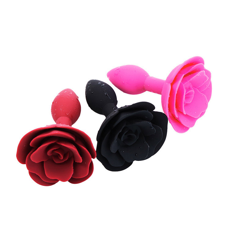 Anal Rose Toy Silicone Rose Butt Plug - 