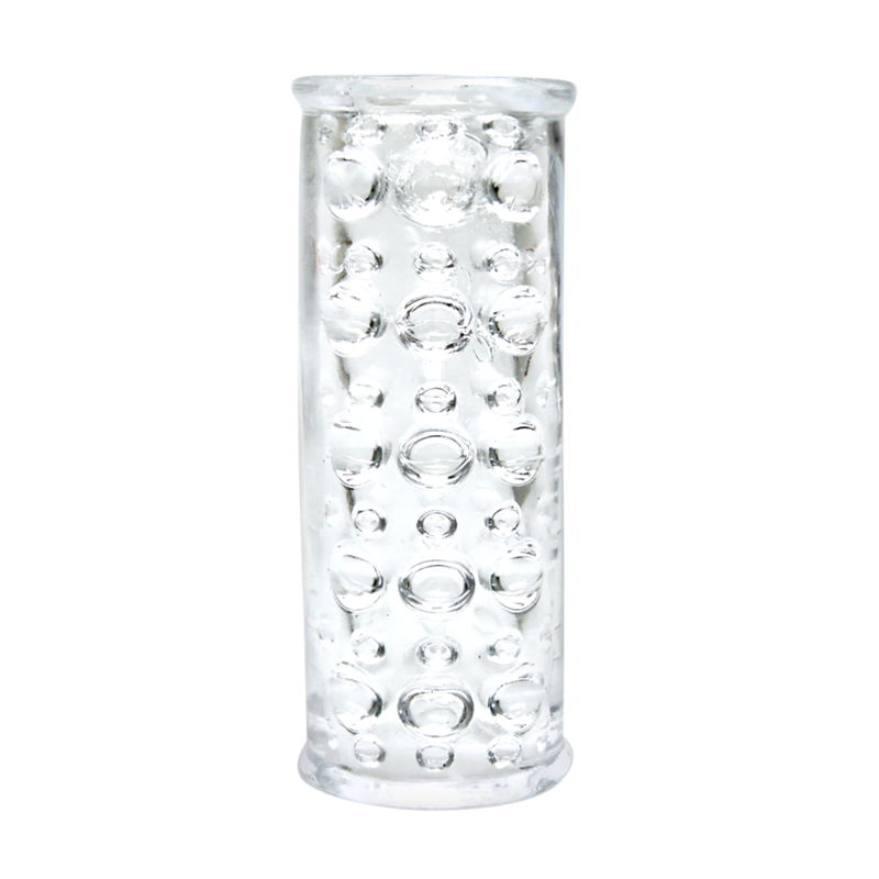 Clear Textured Super Stretchable Male Stroker Penis Massager - 