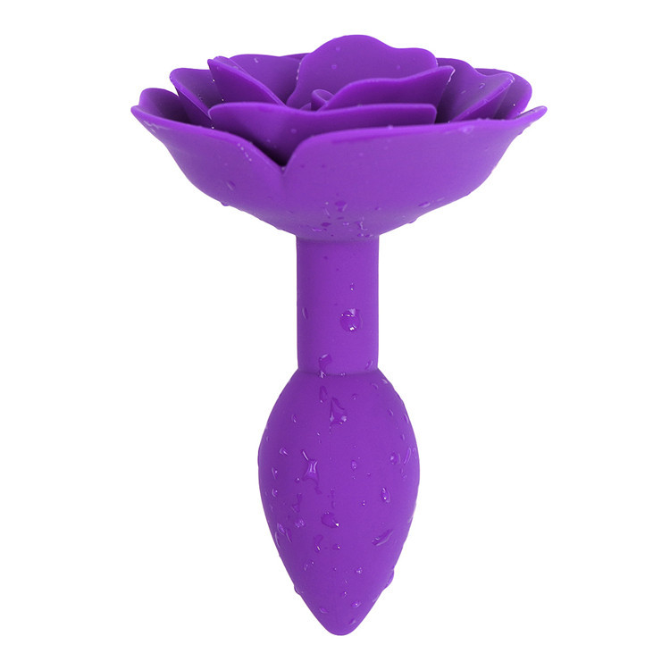 Anal Rose Toy Silicone Rose Butt Plug - 