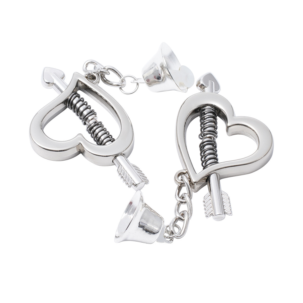 Heart Shape Adjustable Nipple Clamp Clips With Bell - 