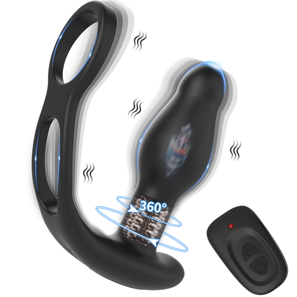 Wireless Remote Control Vestibular Anal Plug Dilator Prostate Massager With Ring - 