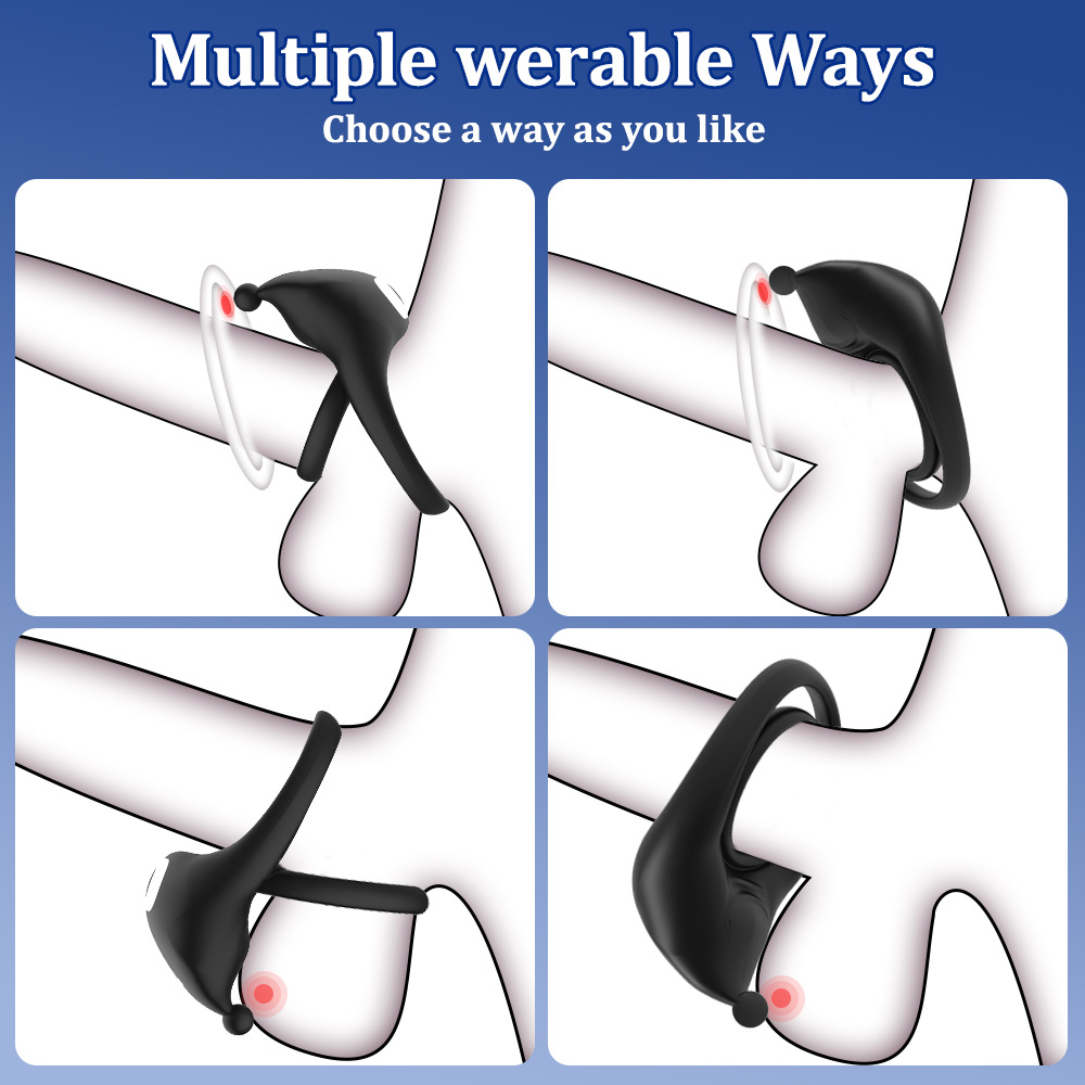 Wireless Remote Control Vibration Penis Ring & Clit Stimulator Sex Toy For Couples - 