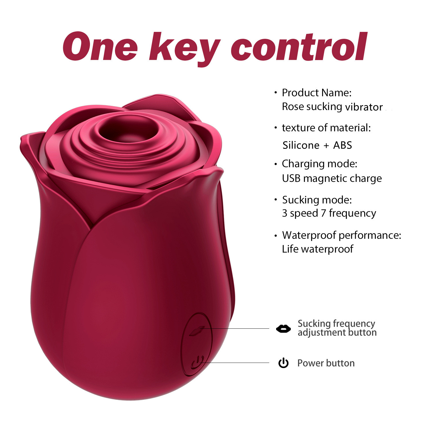 Magnetic Charging Rose Toy Clit Sucking Vibrator - 