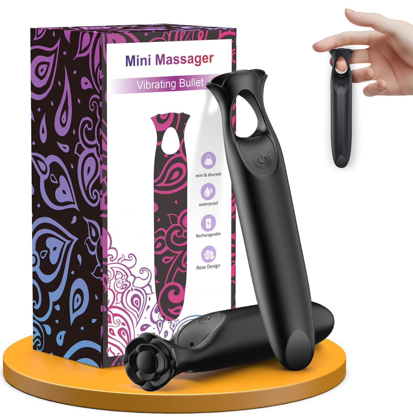 12 Vibrating Modes Rose Mini Vibrator - 