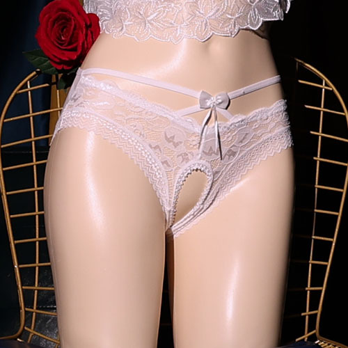 Lace Low Waist Sexy Underwear Open File Lace Side Female Erotic Lingerie - 