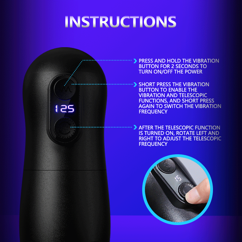 Diver Pro Heating Telescopic Sucking And Vibrating Male Mastubator - 