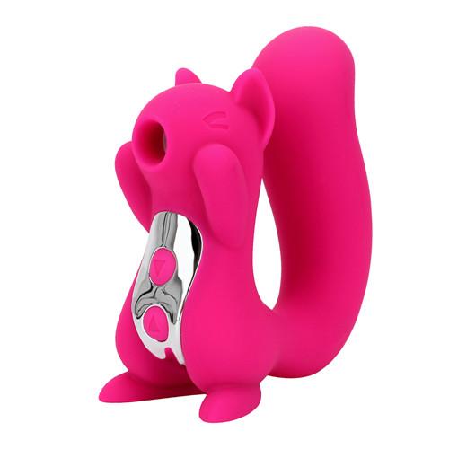 Cute Squirrel Sculpt Sucking Tongue Vibrator Nipple Sucker Clitoris Licking Stimulator 10 Frequency Sex Toys for Women Pink - 
