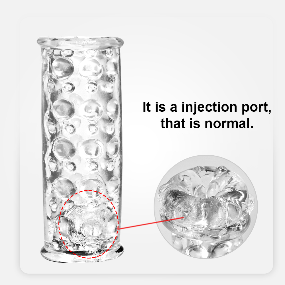 Clear Textured Super Stretchable Male Stroker Penis Massager - 