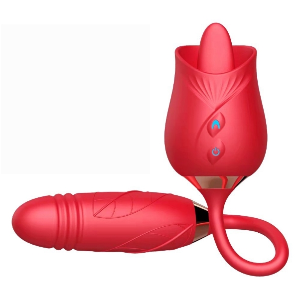 Rose Tongue Extender Dildo Vibrators Sex Toys For Woman - 