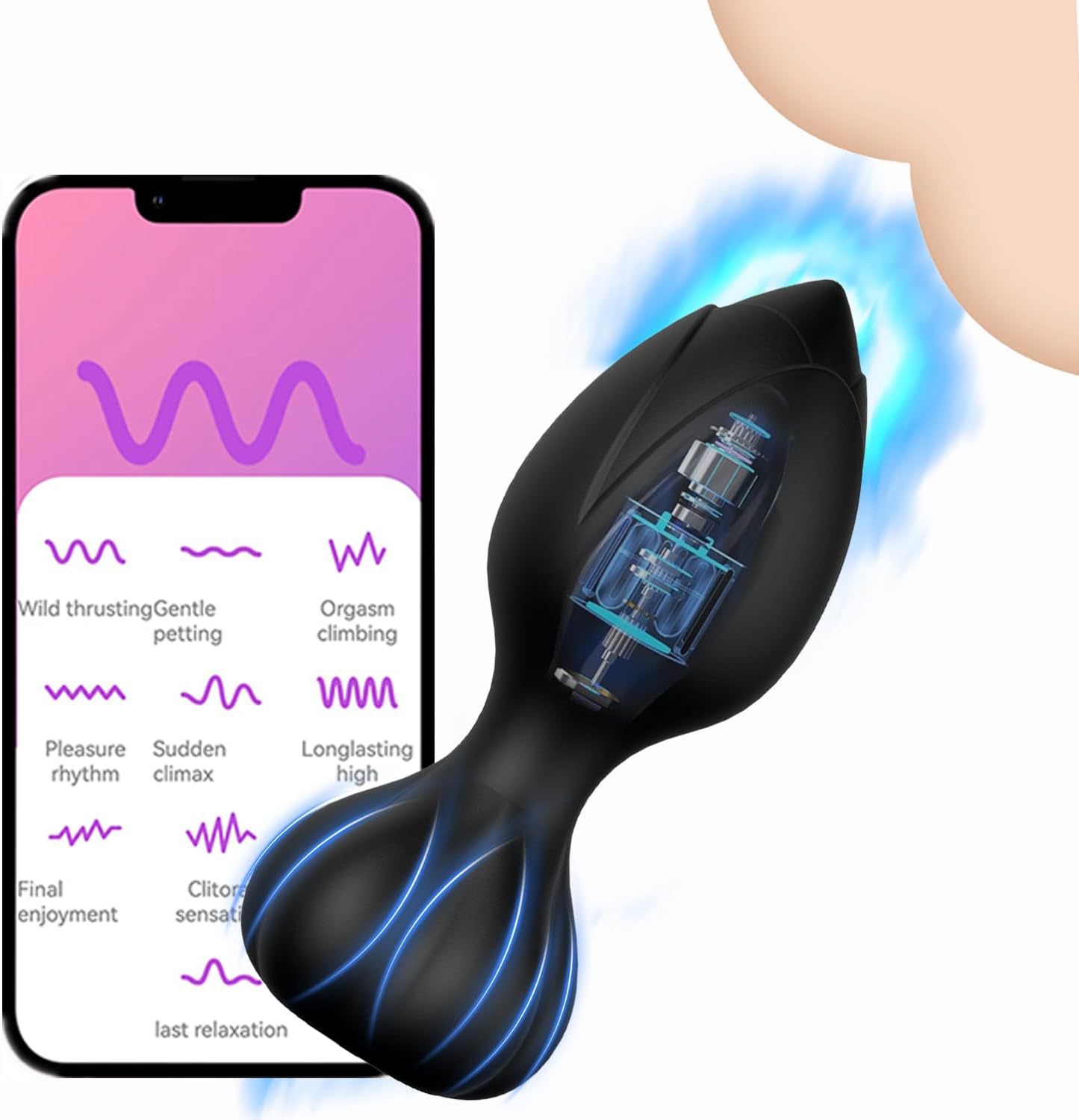 App Remote Control 10 Frequency Anal Vibrator Sex Tool - 