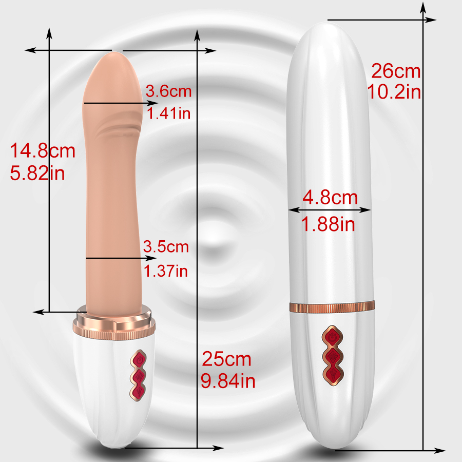 Hand Free 2-in-1 Telescopic Vibrating Dildo Machine - 