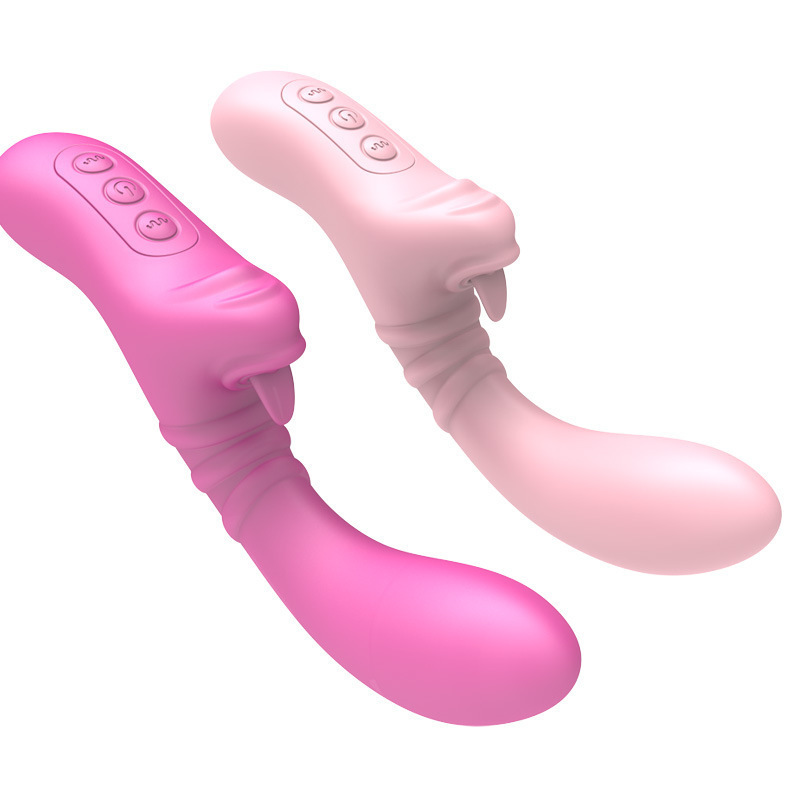 10 Frequency Wiggle Dildo Vibrator Clitoris Tongue Licking G-spot Massager - 