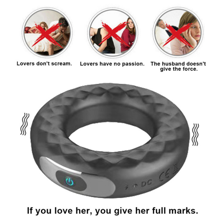 Vibration Ring Lock Essence Men's Penis Ring Doughnut Dual Wireless Remote Control Charging Egg Jumping Variety Adorable Hair Generation - 