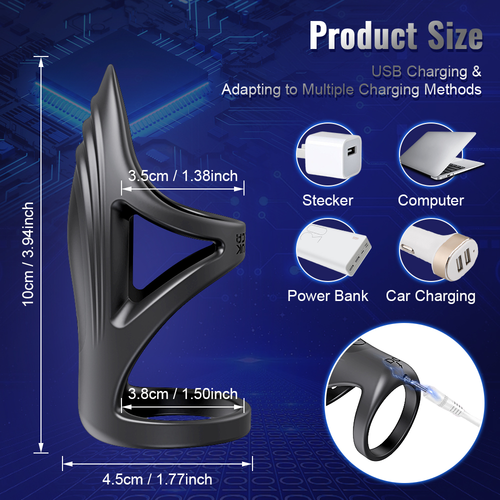 App Remote Control Vibration Double Penis Rings For Couple Penis Exercise Masturbation Toy - 