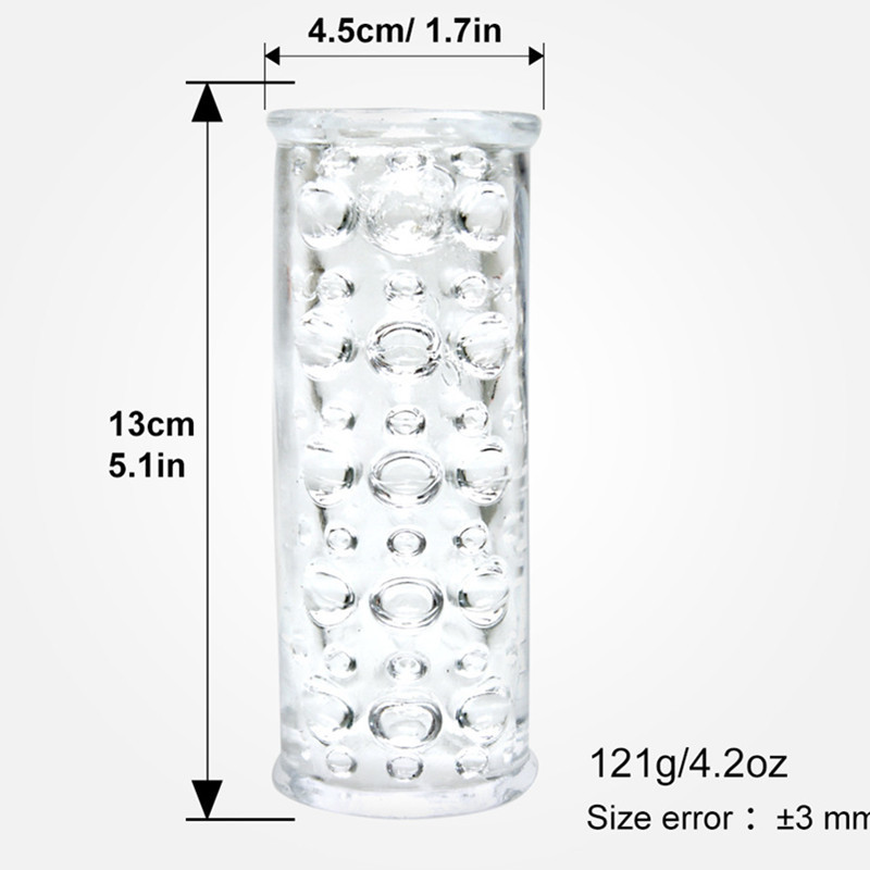 Clear Textured Super Stretchable Male Stroker Penis Massager - 