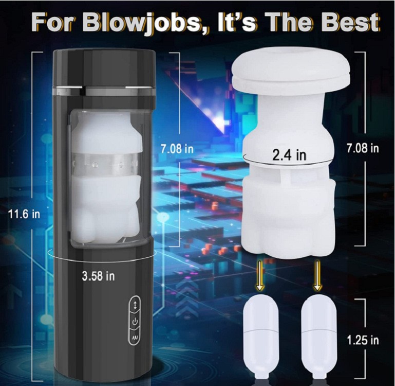 Automatic Blowjob Aircraft Cup Clamp Suction Vibration Telescopic Male Masturbator - 