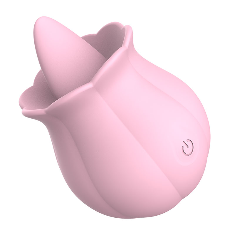 10 Speeds Rose Vibrator with Tongue Licking Rose Pleasure Toy - 