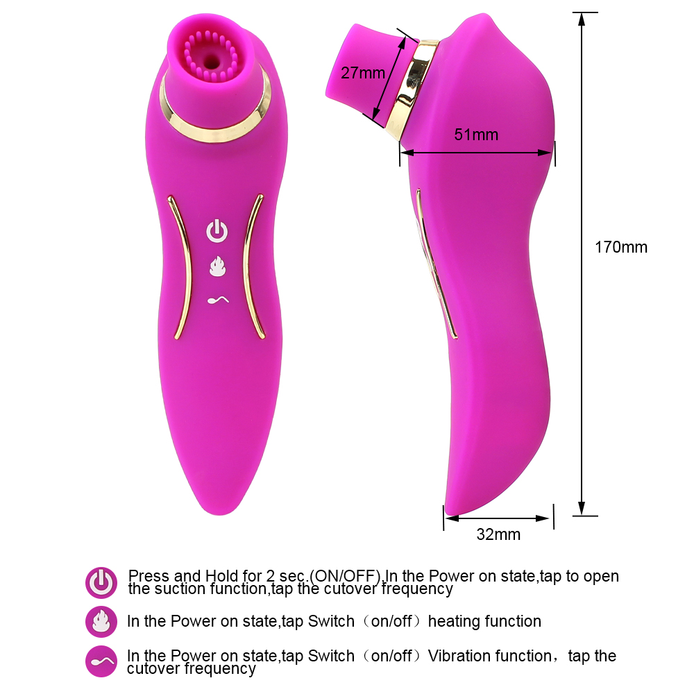 Fanara Clitoris Sucker & Warming Vibrator Sucking Vibrating Adult Female Masturbation Toy - 