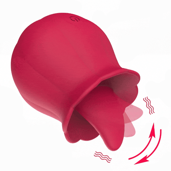 10 Speeds Rose Vibrator with Tongue Licking Rose Pleasure Toy - 